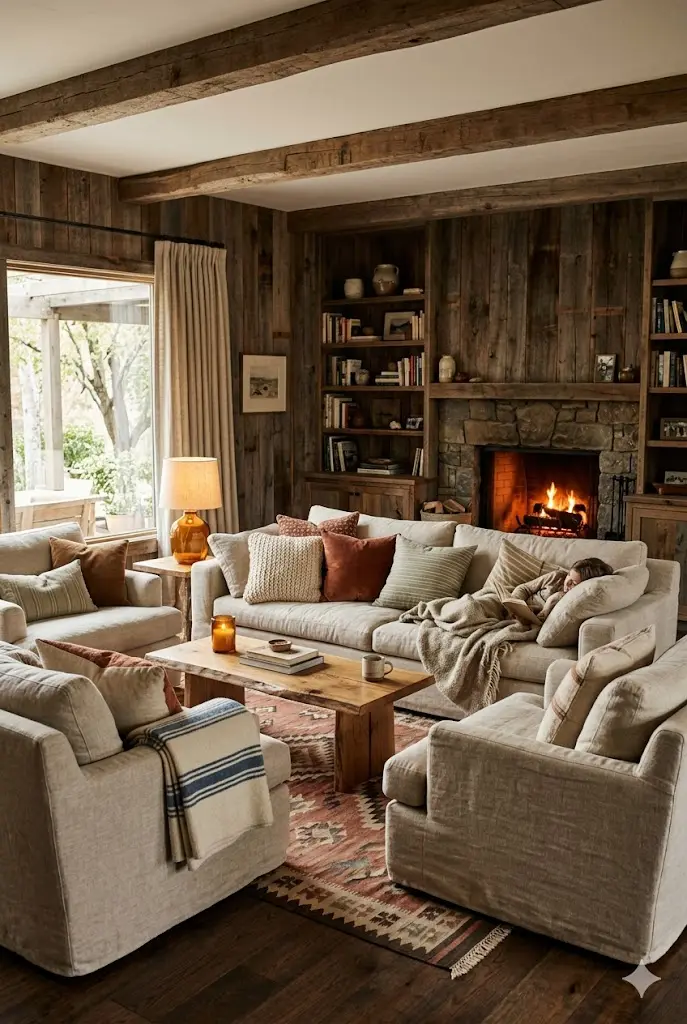 Ranch living room with large comfortable seating