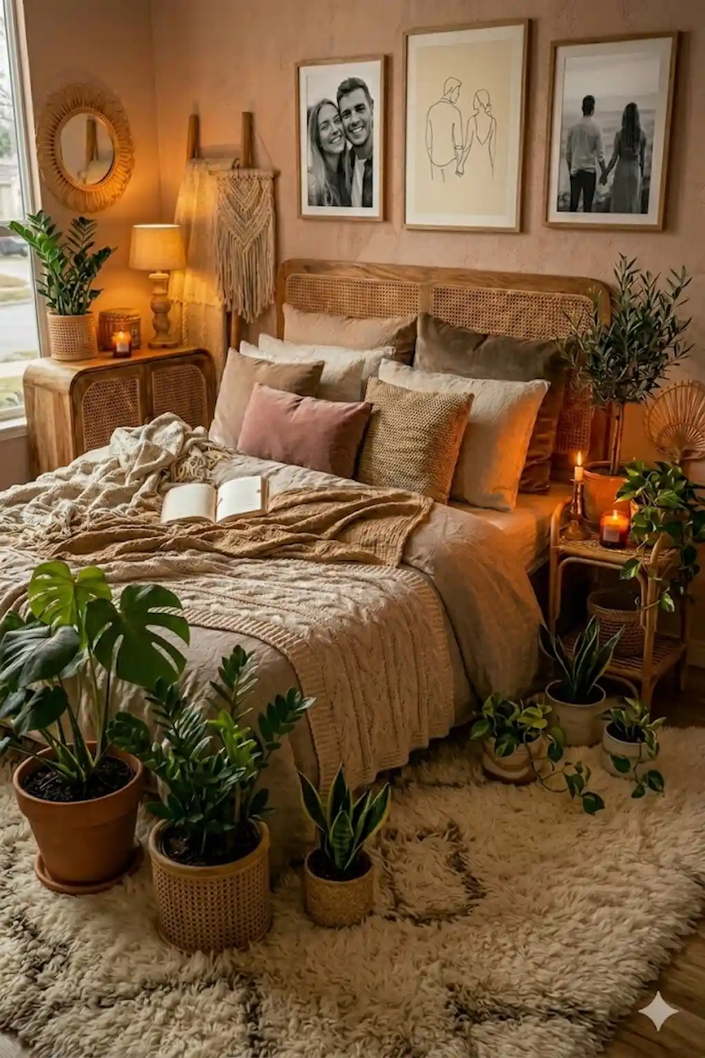 bedroom with soft rug under bed