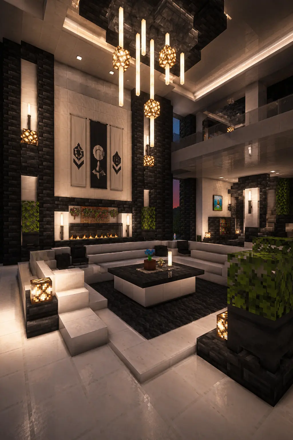 Luxury Minecraft living room with modern and elegant design