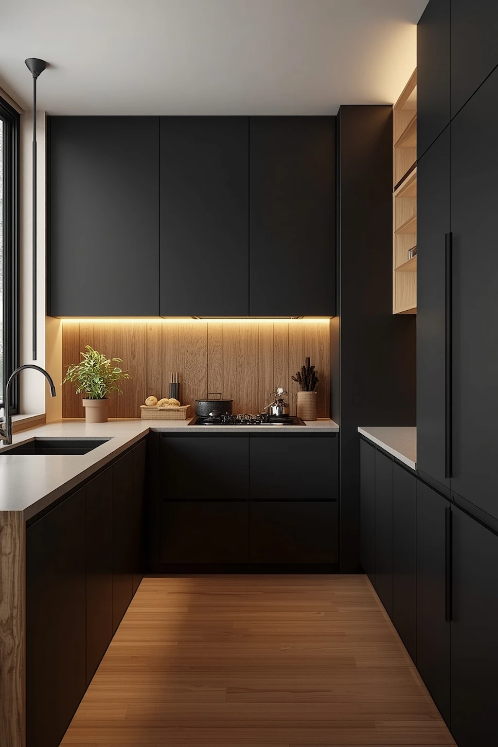 Matte finish kitchen with modern organic design