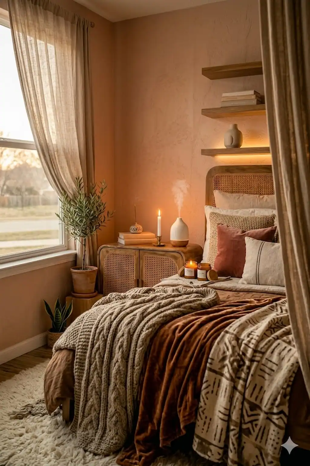 minimal tech calm bedroom design
