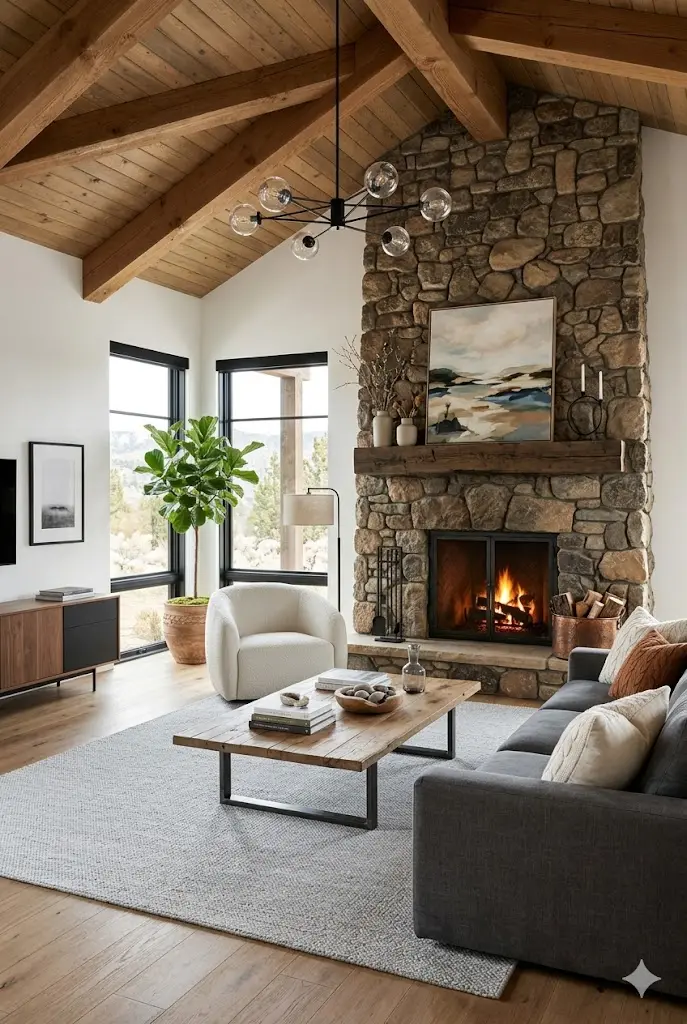Ranch home blending modern and rustic elements