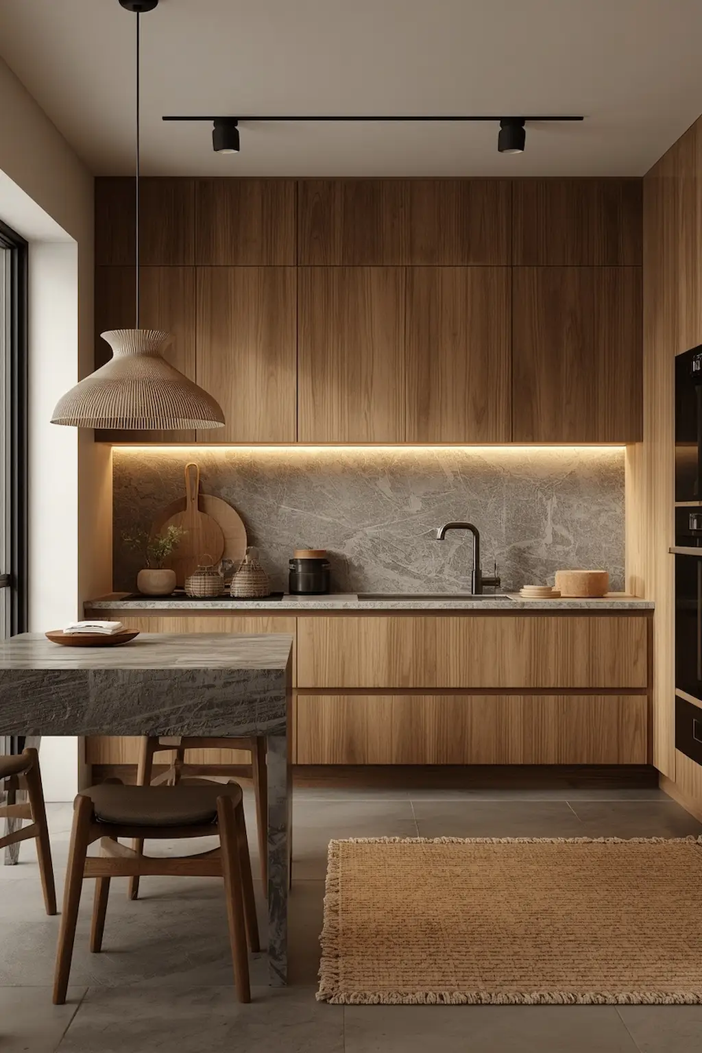 Organic kitchen featuring mixed textures and natural materials