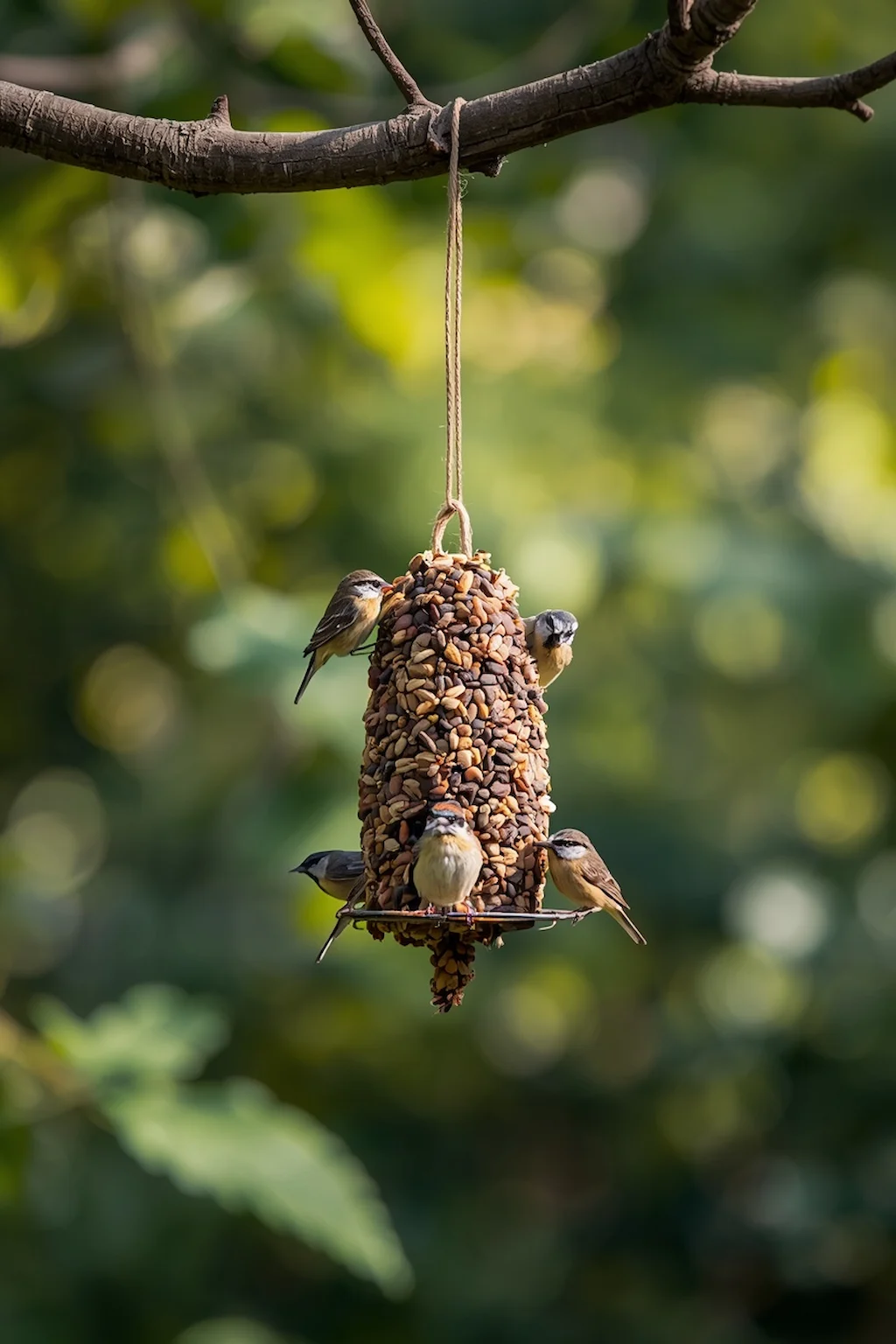 Pine cone feeder using sunflower butter and coconut oil alternative