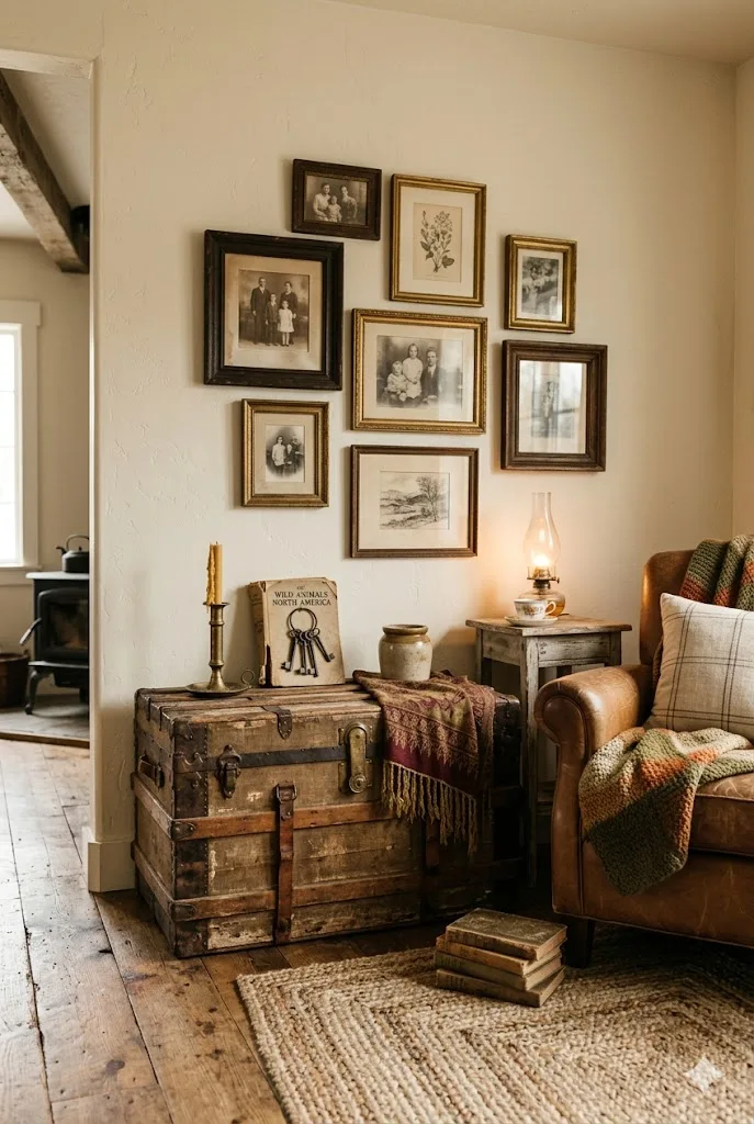 Ranch home decorated with vintage and antique pieces
