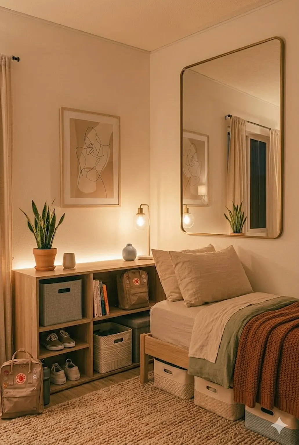 cozy bedroom with soft rug