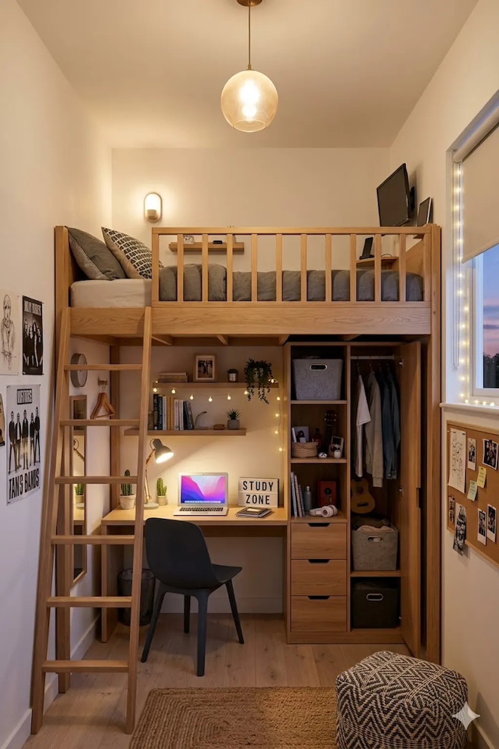 loft bed with study area underneath