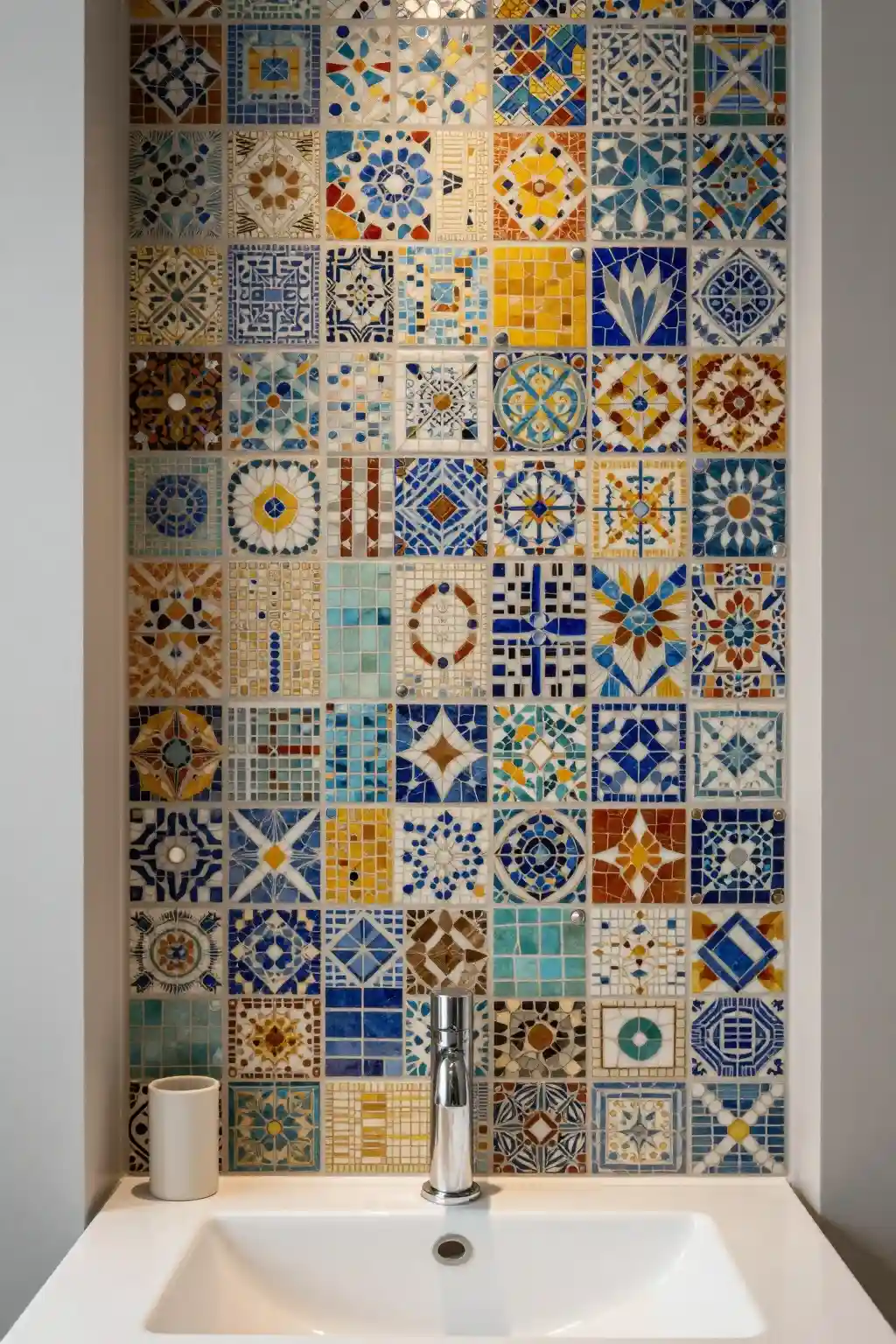 mosaic tile bathroom backsplash design