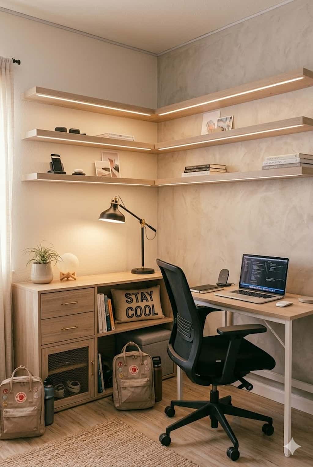 small bedroom study corner setup