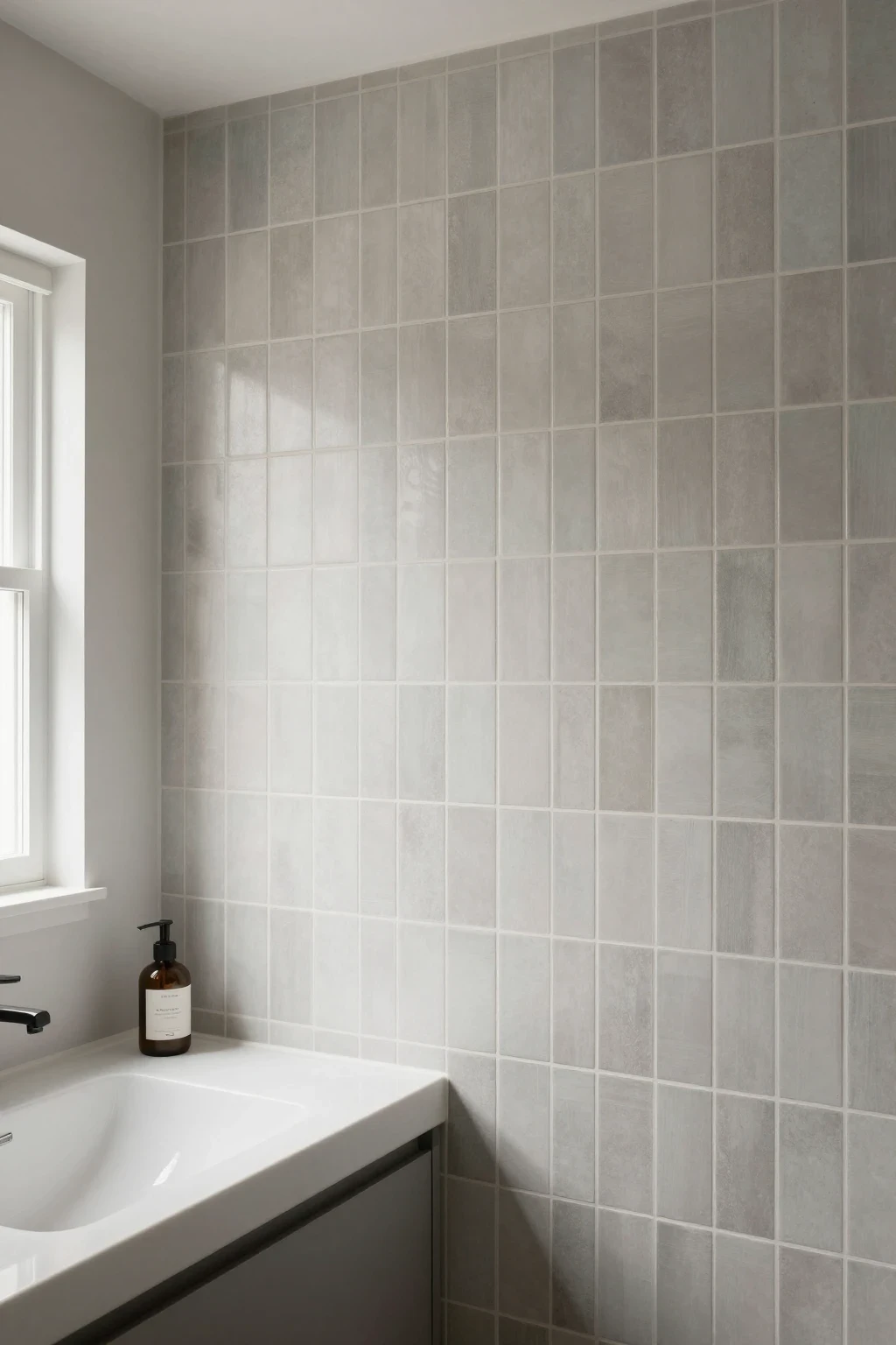 vertical tile bathroom backsplash design