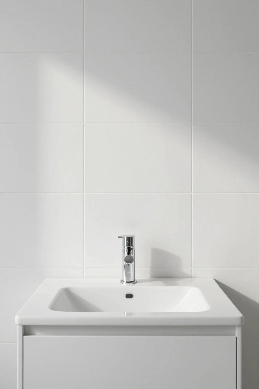white minimalist bathroom backsplash