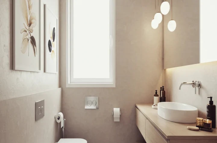 Elegant bathroom featuring stylish cabinets, organized storage, modern vanity, and beautiful bathroom design inspiration