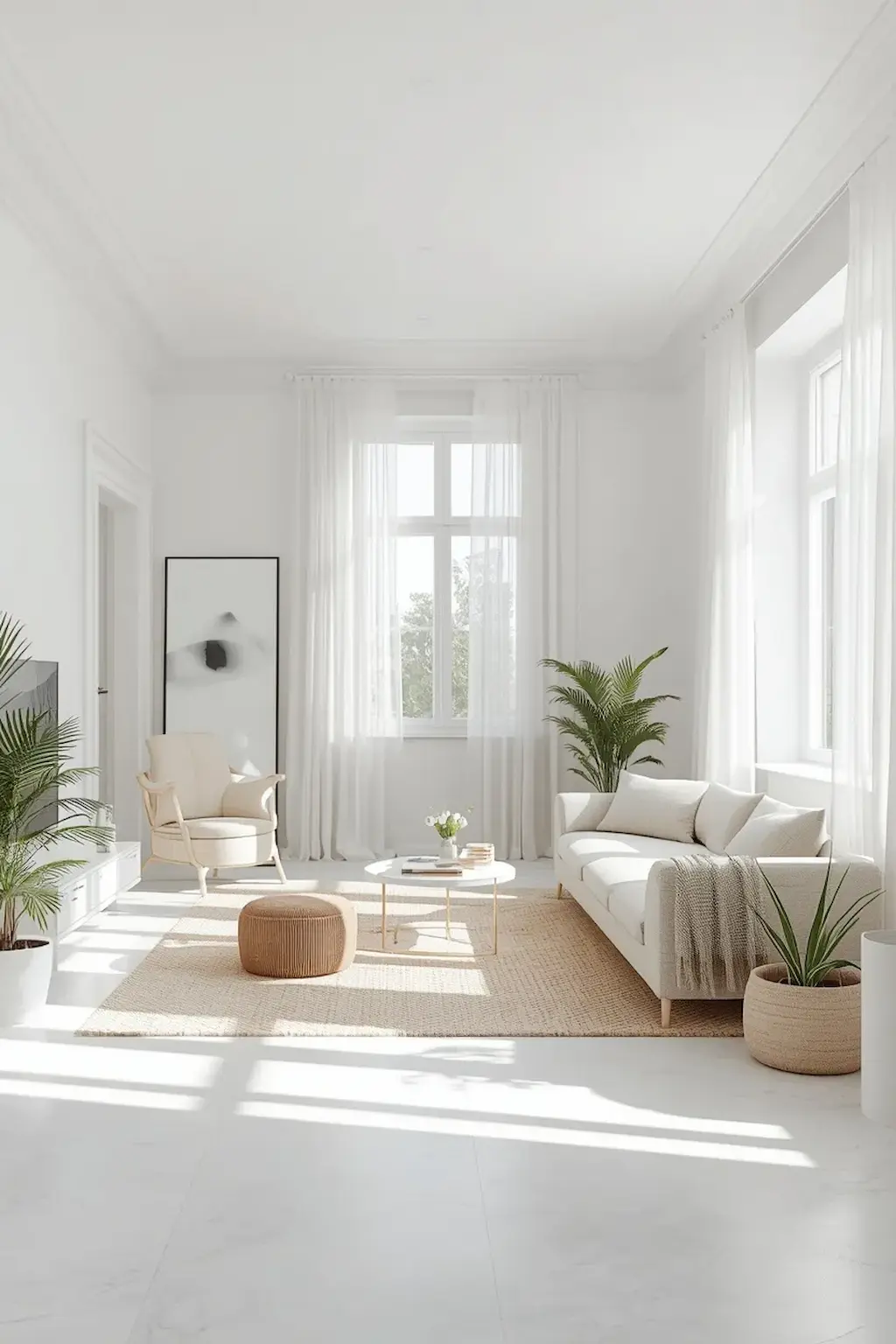 Sophisticated monochrome studio apartment with black, white, and gray decor