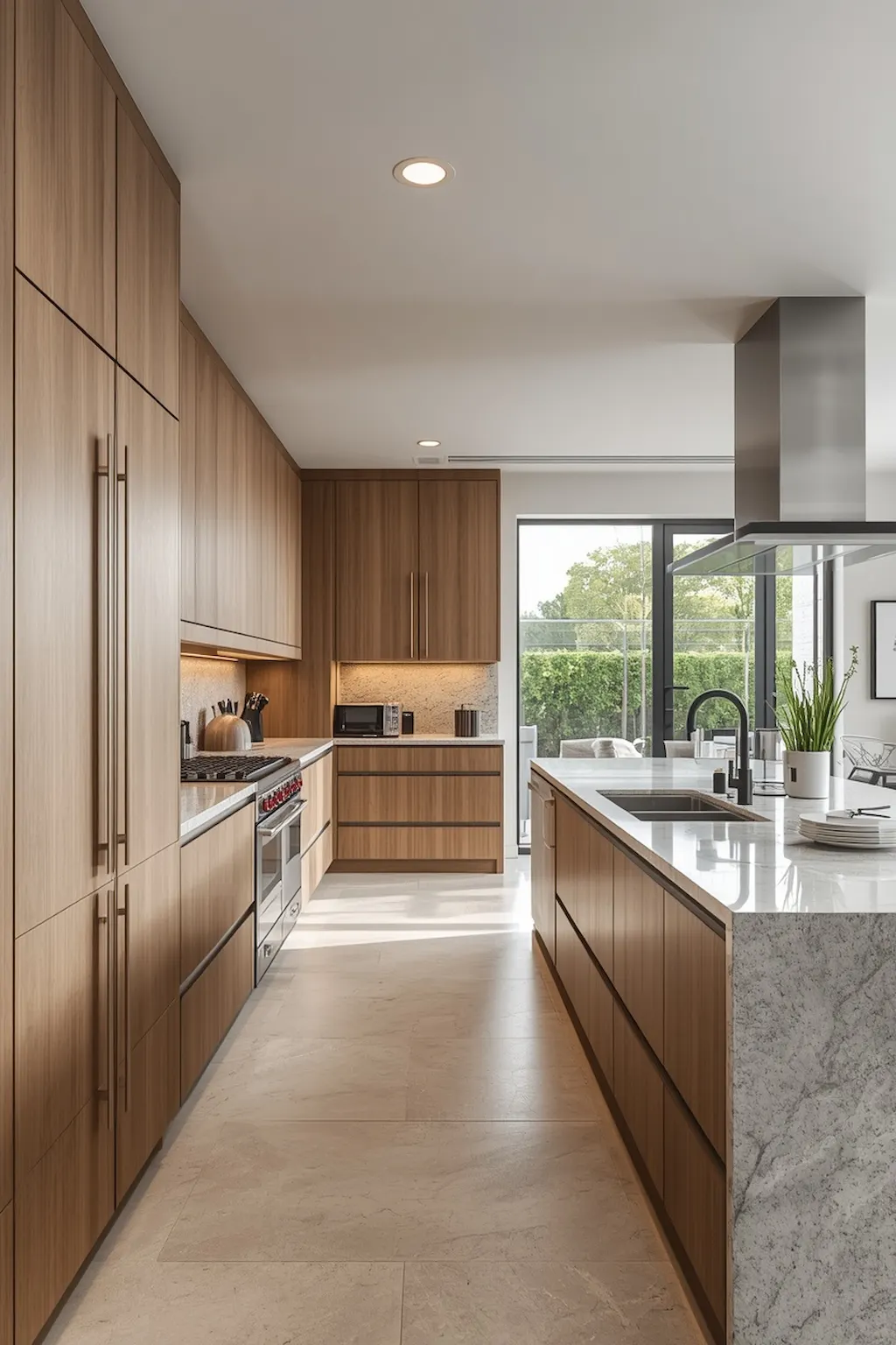 Luxury kitchen with full-height cabinetry and seamless storage