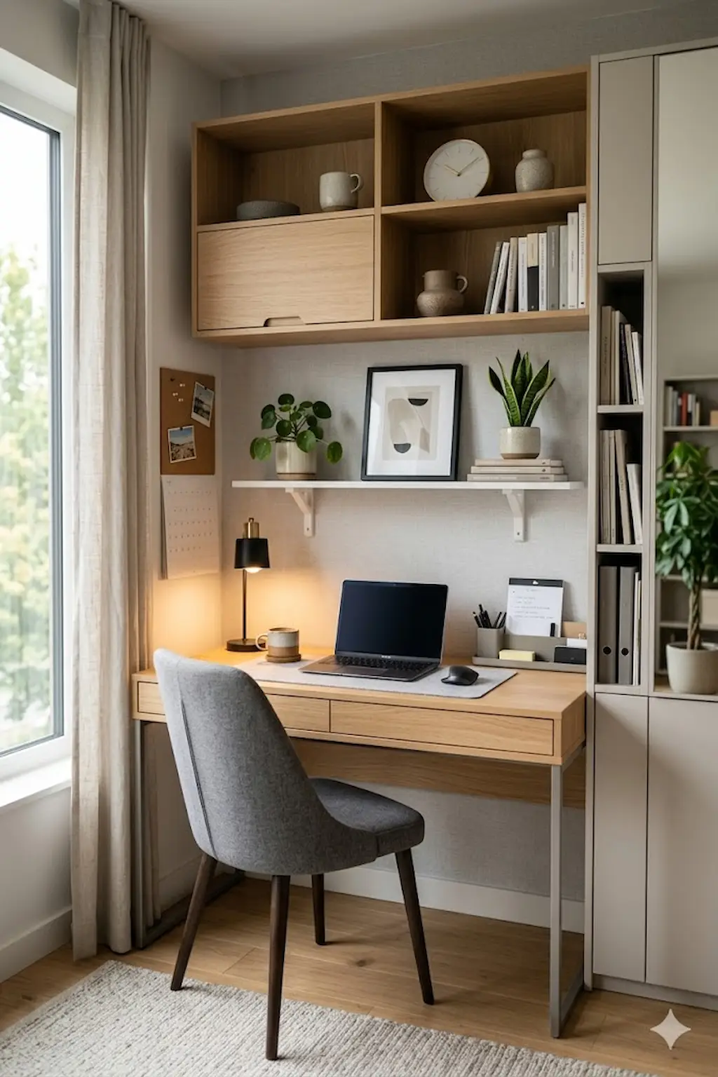 Flexible study nook that doubles as a workspace and creative area